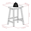 Pemberley Row Solid Wood Natural Counter Stool Rectangular 24