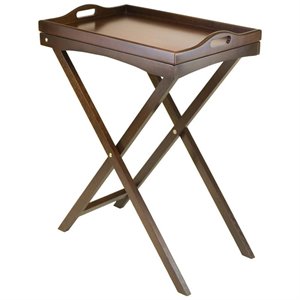 Pemberley Row Solid Wood Walnut End Table Rectangular Pre-Assembled 29.53&quotH x 24.02&quotW x 14.65&quotD