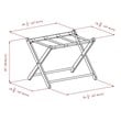 Pemberly Row Transitional Solid Wood/Fabric Luggage Rack with Basket in Espresso