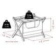 Pemberly Row Transitional Solid Wood/Fabric Luggage Rack with Basket in Espresso