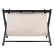 Pemberly Row Transitional Solid Wood/Fabric Luggage Rack with Basket in Espresso