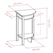 Pemberly Row Solid Wood Espresso Corner End Table Rectangular 31.1