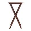 Pemberly Row 5-Piece Transitional Solid Wood Snack Table Set in Walnut