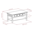 Pemberly Row 2-Drawer Transitional Solid Wood Coffee Table in Black