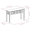 Pemberly Row 4-Drawer Transitional Solid Wood Console Table in Black