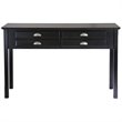 Pemberly Row 4-Drawer Transitional Solid Wood Console Table in Black