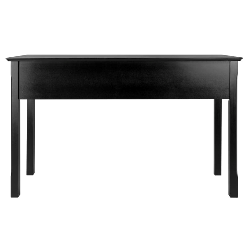 Pemberly Row 4-Drawer Transitional Solid Wood Console Table in Black