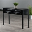 Pemberly Row 4-Drawer Transitional Solid Wood Console Table in Black