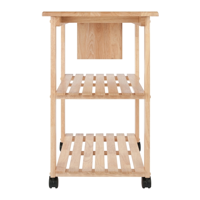 Pemberley Row Solid Wood Natural Kitchen Cart Rectangular 33.7