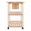 Pemberley Row Solid Wood Natural Kitchen Cart Rectangular 33.7