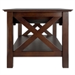 Pemberly Row Contemporary Solid Wood Coffee Table with 2 Drawers in Cappuccino
