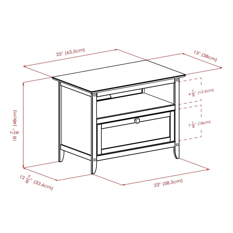 Pemberly Row Transitional Solid Wood TV Stand for TVs up to 32