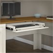 Pemberley Row Laminate Antique White Office Set L Shaped Desk Hutch File Cabinet Bookcase 30.72