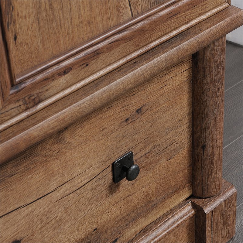 Pemberly Row Traditional Engineered Wood Bedroom Armoire with Garment Rod in Oak