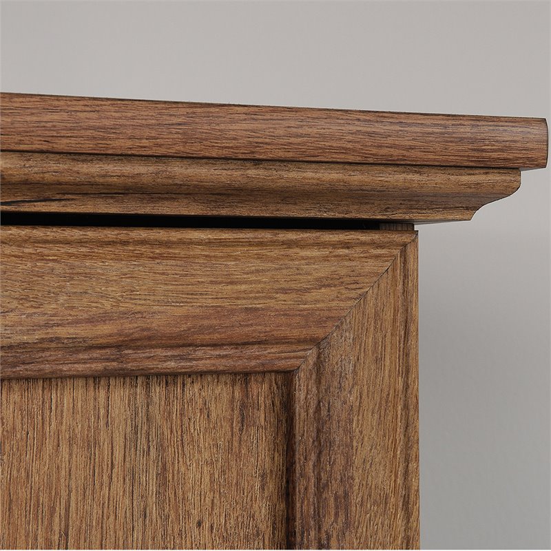 Pemberly Row Traditional Engineered Wood Bedroom Armoire with Garment Rod in Oak