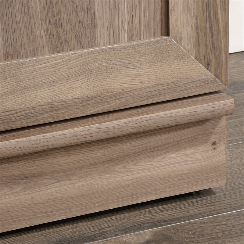Pemberly Row Traditional Engineered Wood 3-Shelf Storage Cabinet in Salt Oak