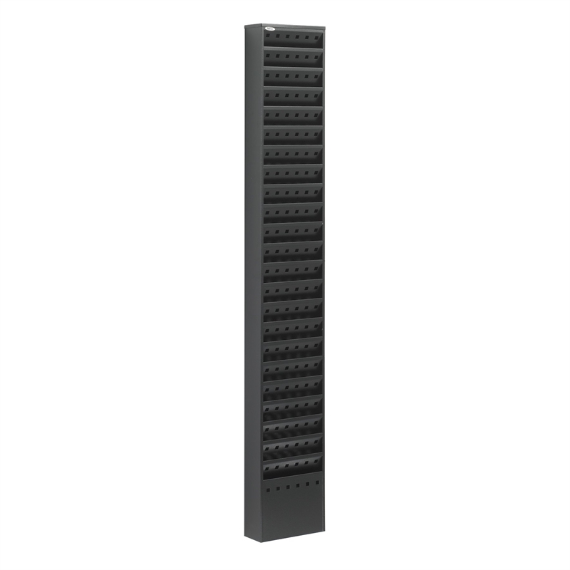 Pemberly Row 23-Pocket Steel Magazine Rack in Black