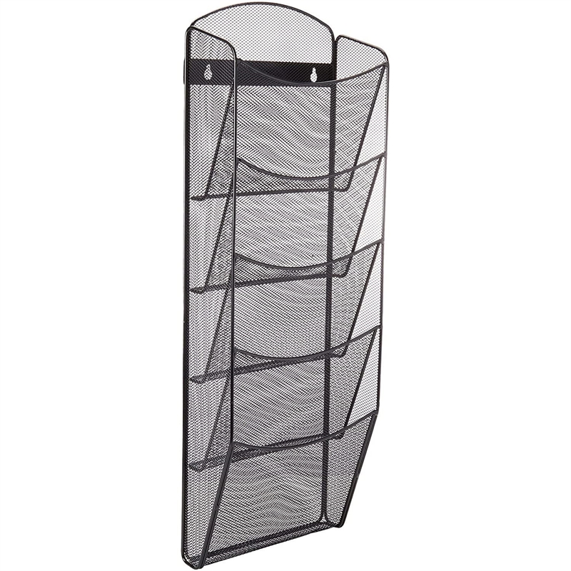 Pemberly Row 5 Pocket Black Magazine Rack