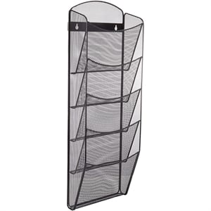 Pemberly Row 5 Pocket Black Magazine Rack
