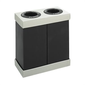 Pemberley Row Polyethylene Black Recycling Center Rectangular 33&quotH x 31&quotW x 16&quotD Assembly Required