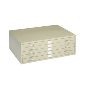 Pemberly Row 5 Drawer Metal Flat Files Cabinet for 24&quot x 36&quot Documents in Tropic Sand