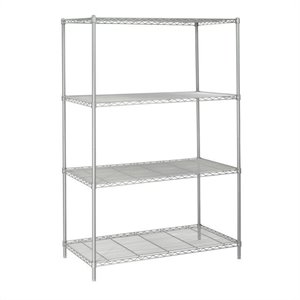 Pemberly Row 48&quotx24&quot Industrial Wire Shelving in Gray