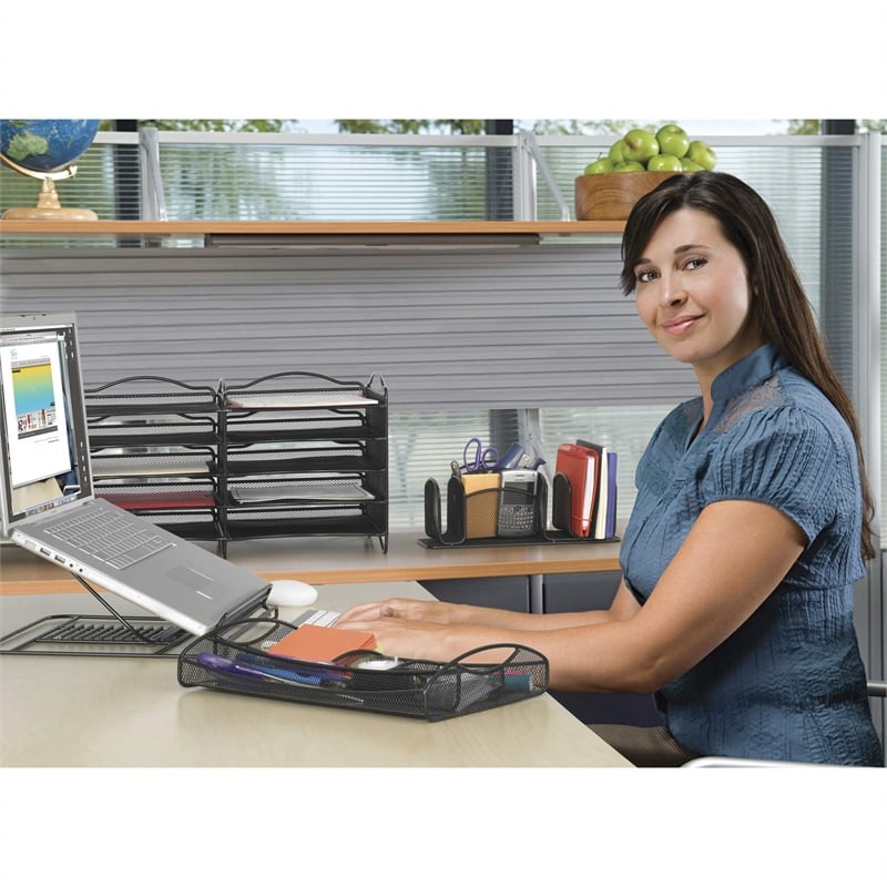 Pemberly Row Black Mesh Drawer Organizer