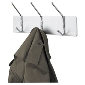 Pemberley Row Aluminum Silver Wall Coat Rack Rectangular 18&quotW x 3.75&quotD x 7&quotH Unassembled
