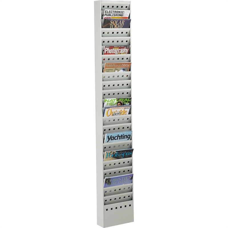 Pemberly Row 23-Pocket Steel Magazine Rack