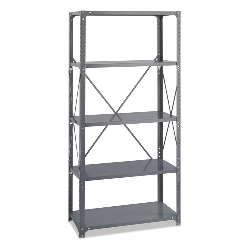 Pemberly Row 36 x 18 Commercial 5 Shelf Kit in Dark Grey Finish