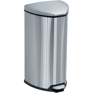 Pemberly Row Stainless Step-On 7 Gallon Receptacle in Stainless Steel