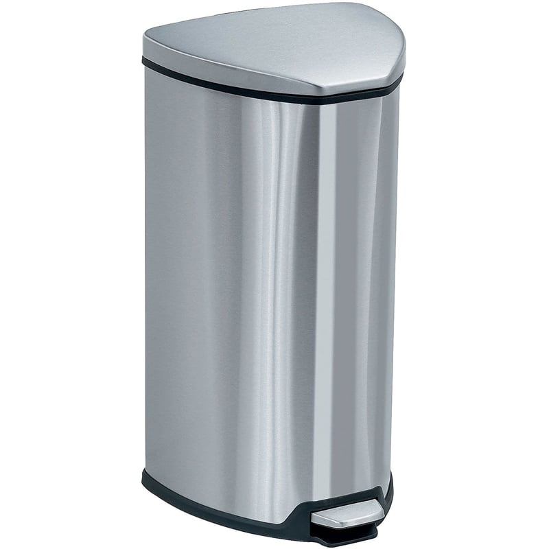 Pemberly Row Stainless Step-On 7 Gallon Receptacle in Stainless Steel