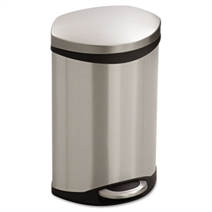 Pemberly Row Modern Stainless Steel 3 Gallon Receptacle in Gray