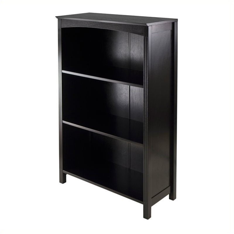 Pemberly Row 4-Tier Transitional Solid Wood Storage Shelf/Bookcase in Espresso