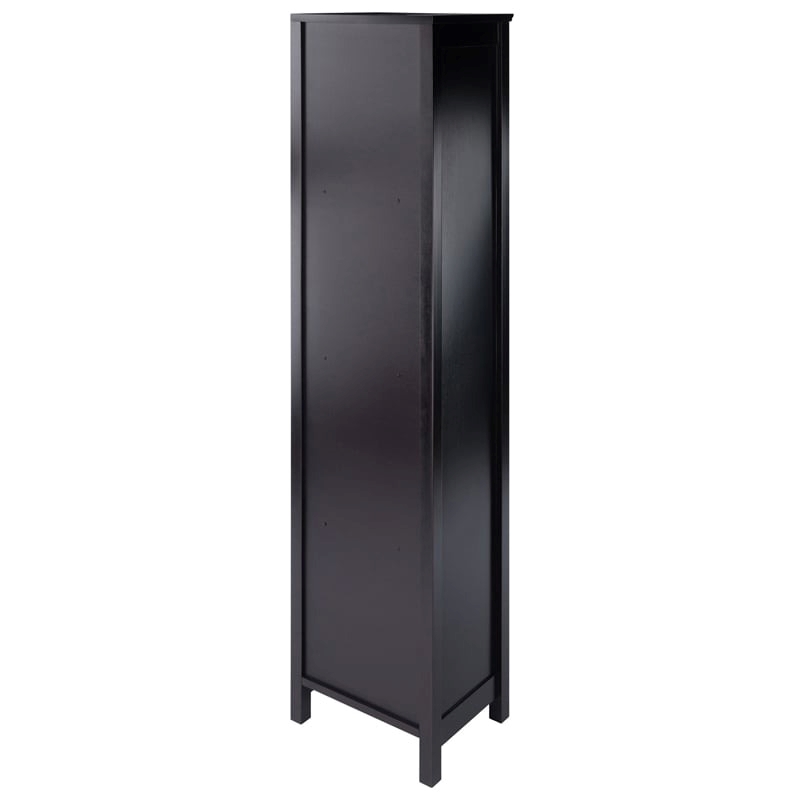 Pemberly Row 5-Tier Transitional Solid Wood Storage Shelf/Bookcase in Espresso