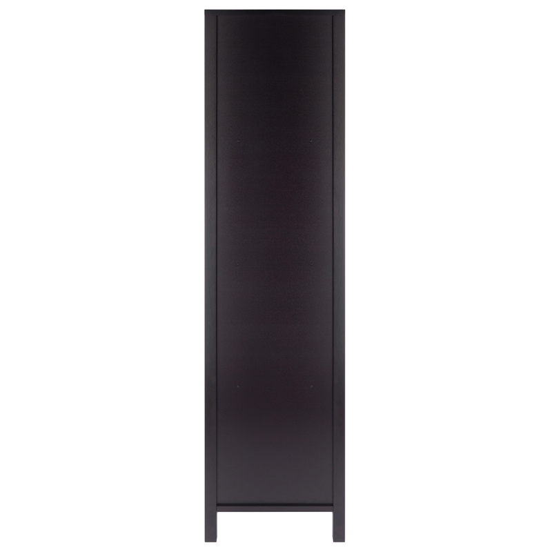 Pemberly Row 5-Tier Transitional Solid Wood Storage Shelf/Bookcase in Espresso