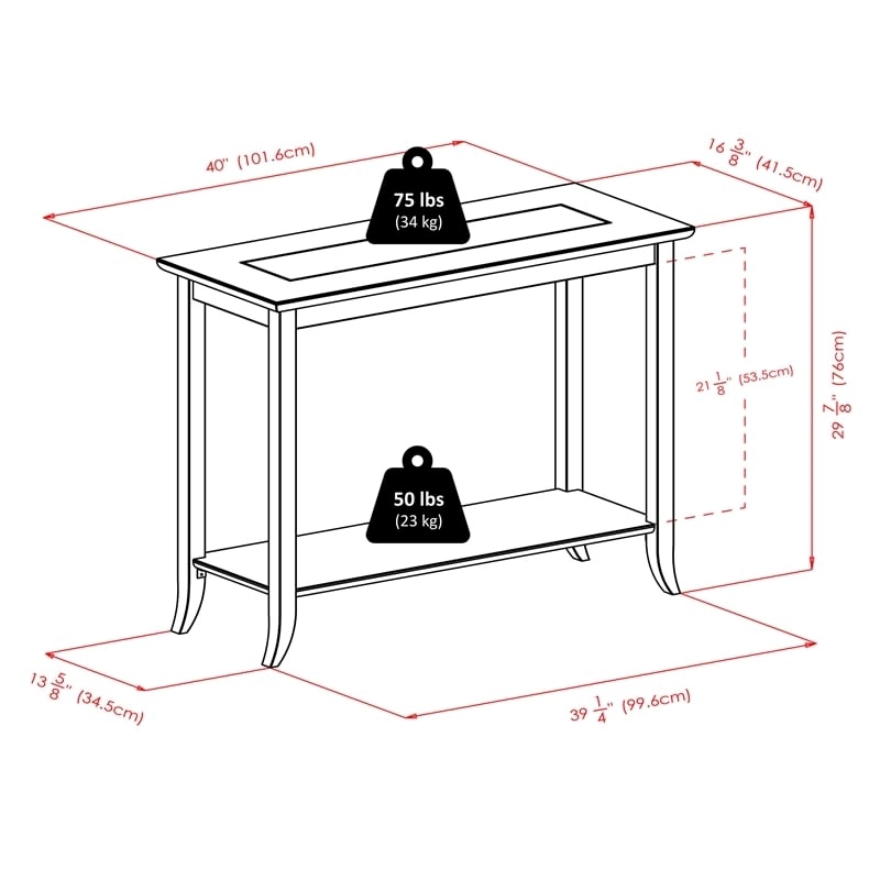 Pemberly Row Rectangular Transitional Solid Wood Console Table in Dark Espresso