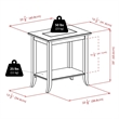 Pemberly Row Rectangular Solid Wood End Table with Glass Top in Dark Espresso