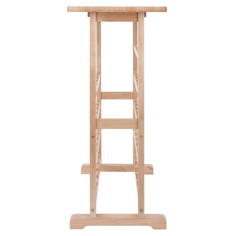 Pemberly Row 24-Bottle Transitional Solid Wood Wine Rack in Natural