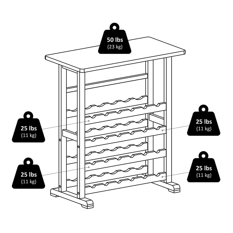 Pemberly Row 24-Bottle Transitional Solid Wood Wine Rack in Natural