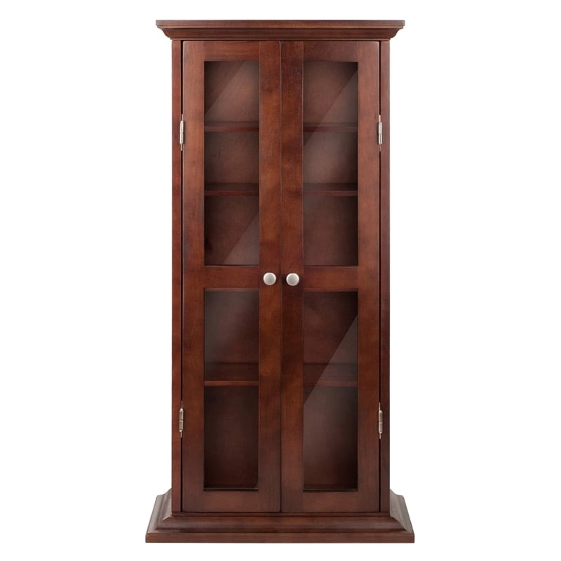 Pemberley Row Solid Wood Antique Walnut Media Storage Cabinet Rectangular 44.17