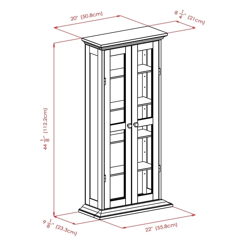 Pemberley Row Solid Wood Antique Walnut Media Storage Cabinet Rectangular 44.17