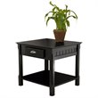 Pemberley Row Solid Wood Black End Table Rectangular Drawer Storage 22.05