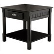 Pemberley Row Solid Wood Black End Table Rectangular Drawer Storage 22.05