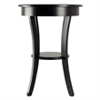 Pemberly Row Curved Leg Contemporary Wood End Table with Drawer in Black