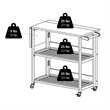 Pemberly Row Foldable Solid Wood Kitchen Cart with Casters in Light Oak