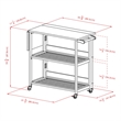 Pemberly Row Foldable Solid Wood Kitchen Cart with Casters in Light Oak