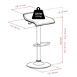 Pemberly Row 3-Piece Backless Metal and Wood Pub Set in Black/Chrome