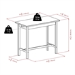 Pemberly Row 3-Piece Transitional Solid Wood Kitchen Island Dining Set in Walnut