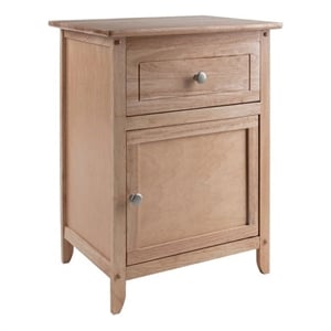 Pemberley Row Solid Wood Natural Night Stand Rectangular 25&quot Unassembled
